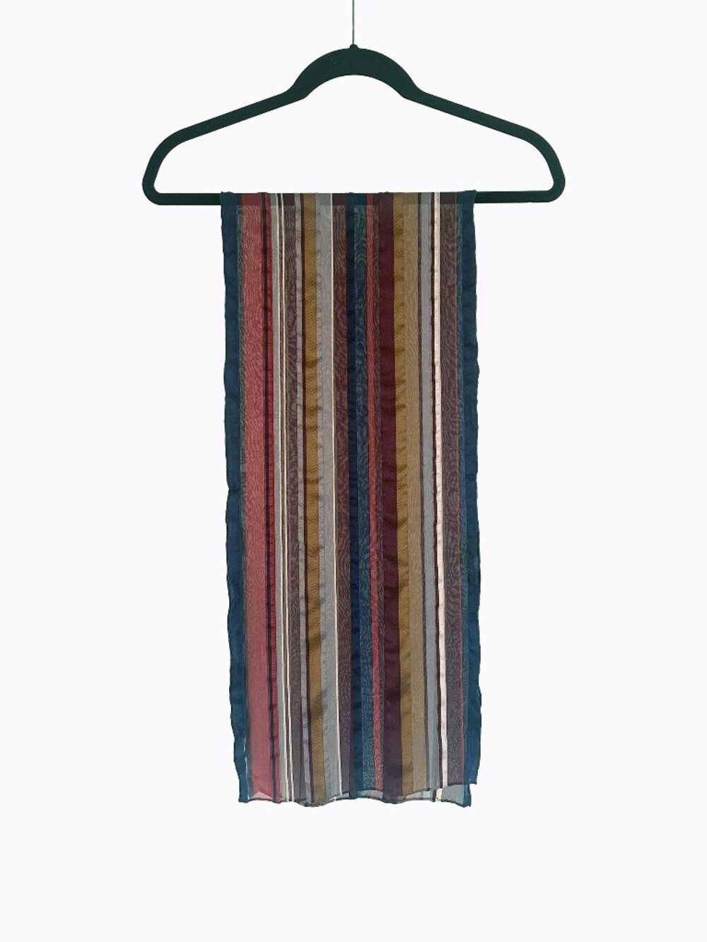 Vtg 90s Echo Silk Striped Oblong Scarf Burgundy Navy Dark Academia Quiet Luxury